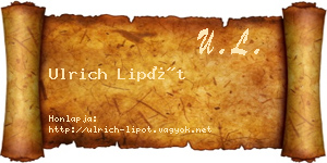 Ulrich Lipót névjegykártya